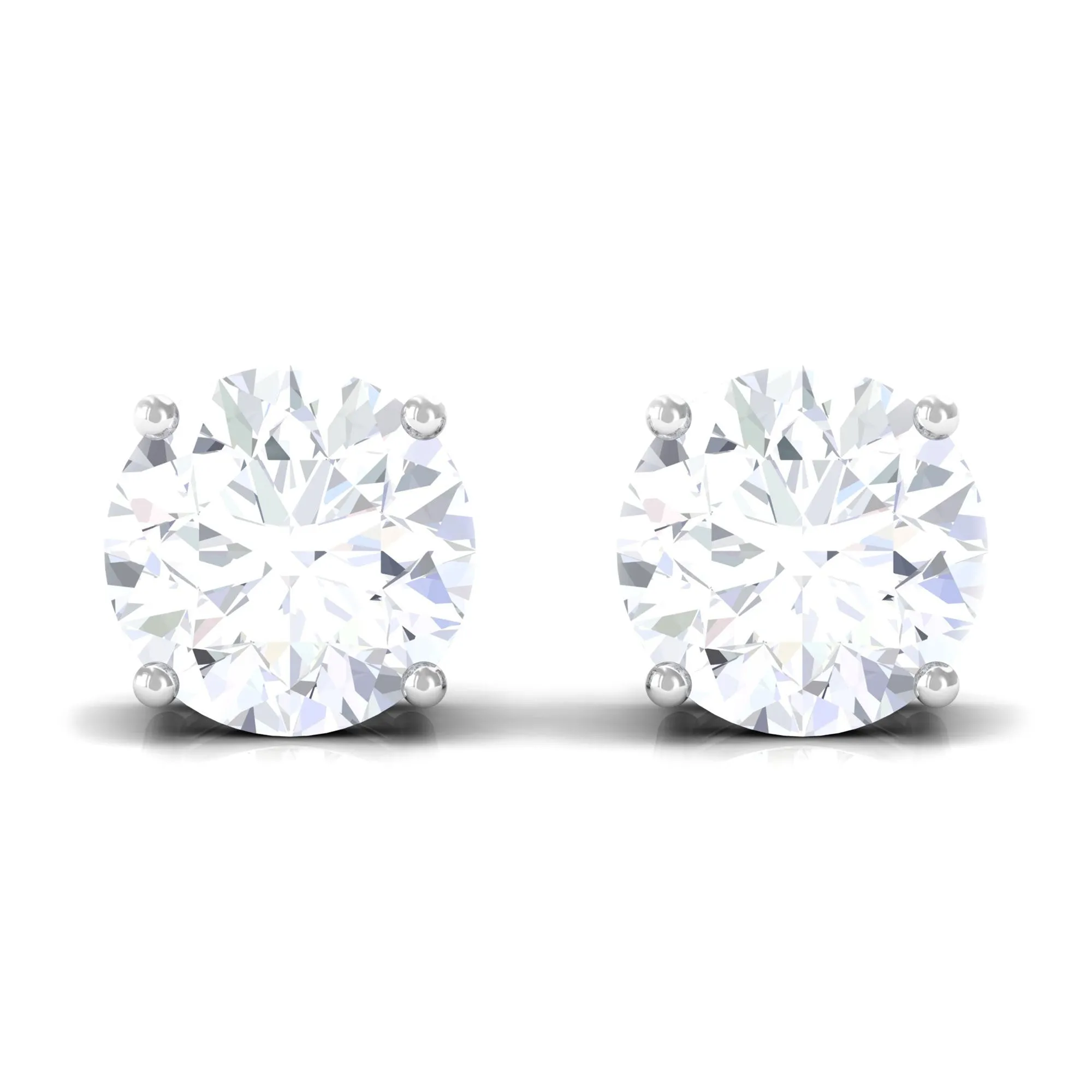 4.50 MM Certified Zircon Solitaire Stud Earrings