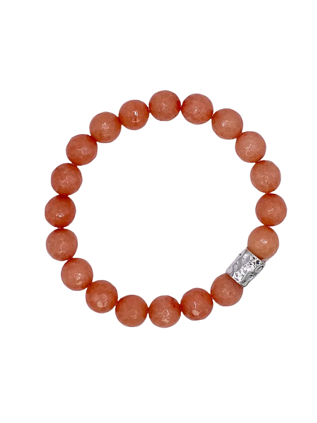 Ava Beaded Stretch Bracelet - Coral