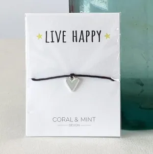 Coral And Mint Live Happy - Blue Heart Charm