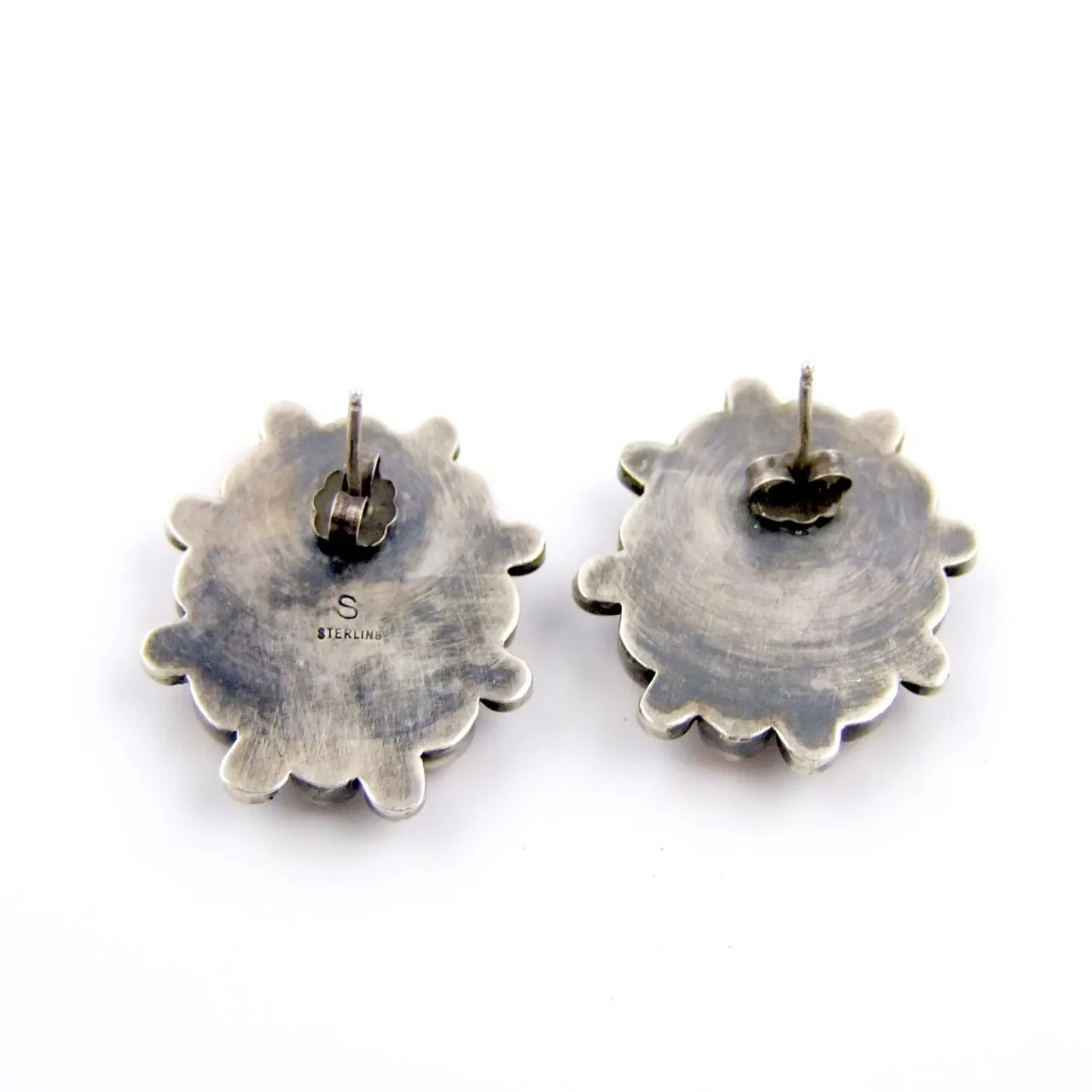 Coral Zuni Cluster Earrings