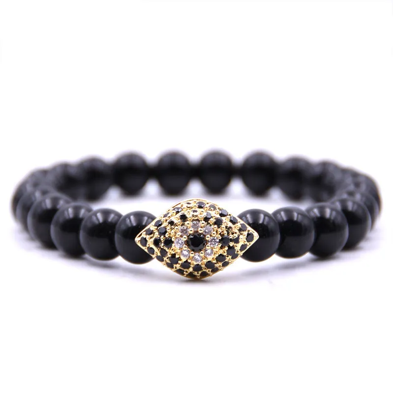 Eyes Microset Zircon Natural Stone Bracelet