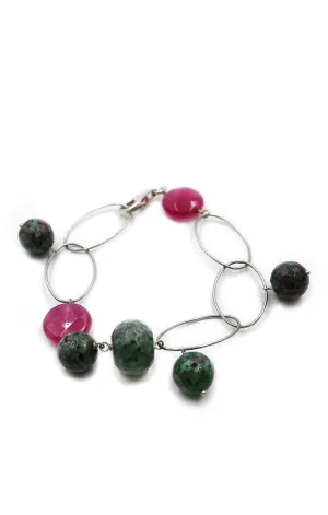Ruby and Coral  Zoisite Bracelet